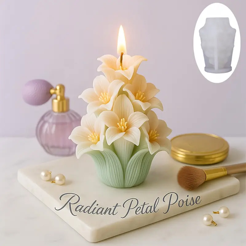 장미나무 양초 몰드, 우아한 흰색 꽃 디자인, 가정 장 - Candle Souvenir 리뷰 및 가격