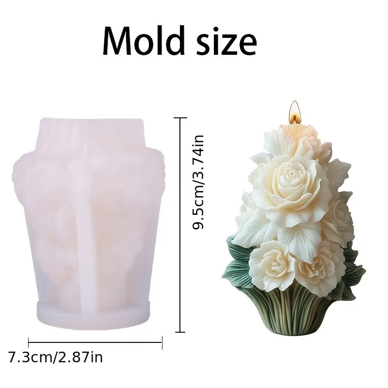 장미나무 양초 몰드, 우아한 흰색 꽃 디자인, 가정 장 - Candle Souvenir 리뷰 및 가격