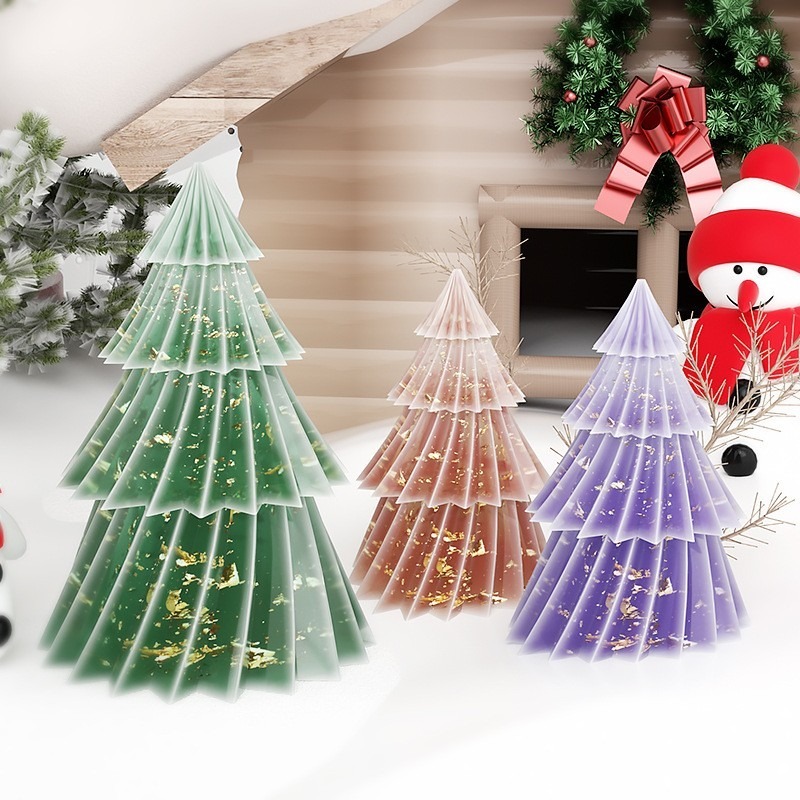 2가지 크기의 3D 주름 크리스마스 트리 실리콘 몰드, - Candle Making Supplies Usa 리뷰 및 가격